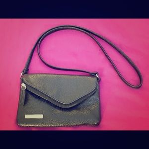 Nine West Black Fold Over Cross Body Clutch Purse
